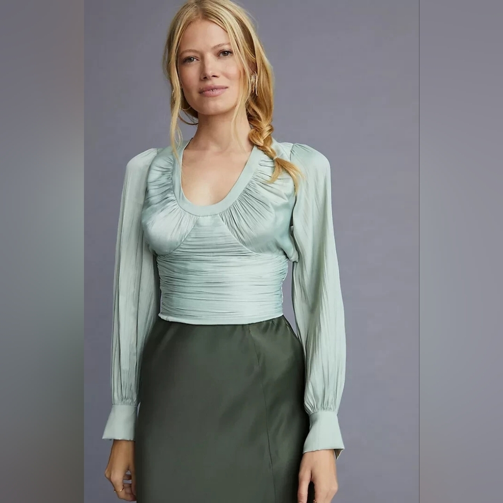 Anthropologie Blouson-Sleeve Blouse‎